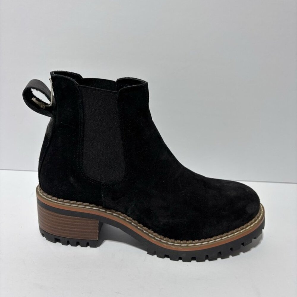 Bertuchi Women’s Black Suede Chelsea Boots, Size EUR 38, US 7.5 M